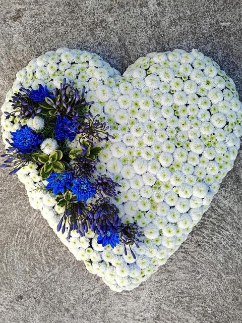 Cœur blanc et bleu